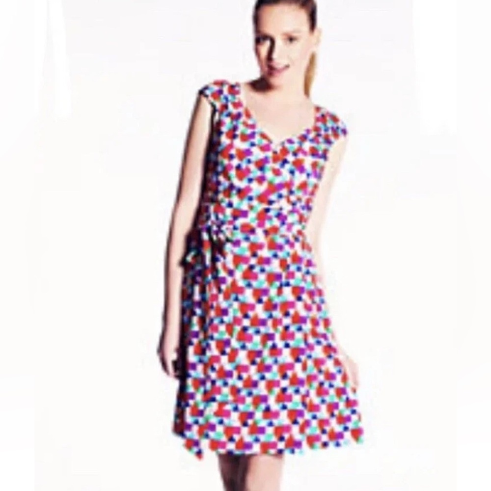 Kate Spade Wrap dress Carthleen geometric print size 6 NWT